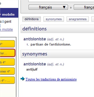 antisioniste dans le dictionnaire