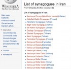 Listes des synagogues en Iran