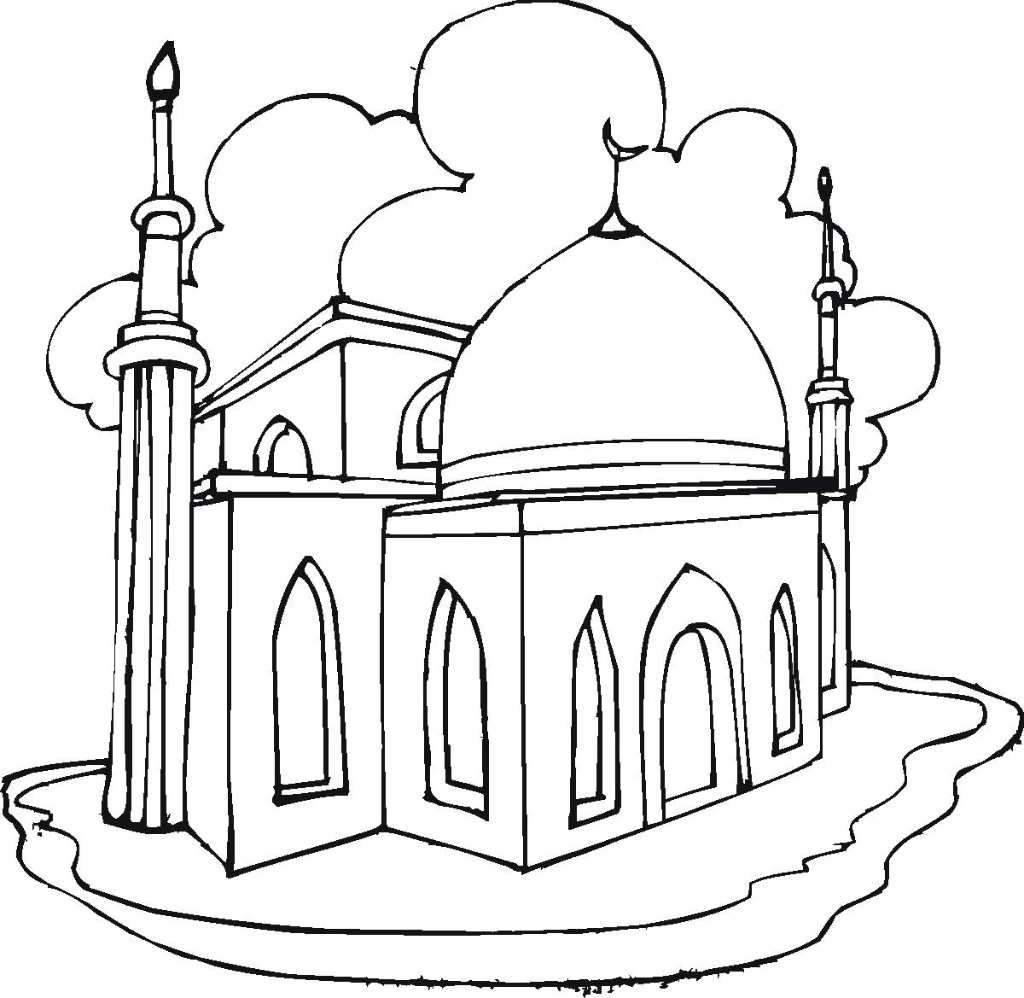 La-mosquée-coloriage  Trouve Ta Mosquée